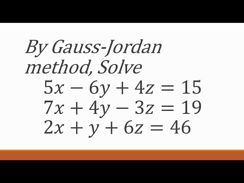 Gauss Jordan Method