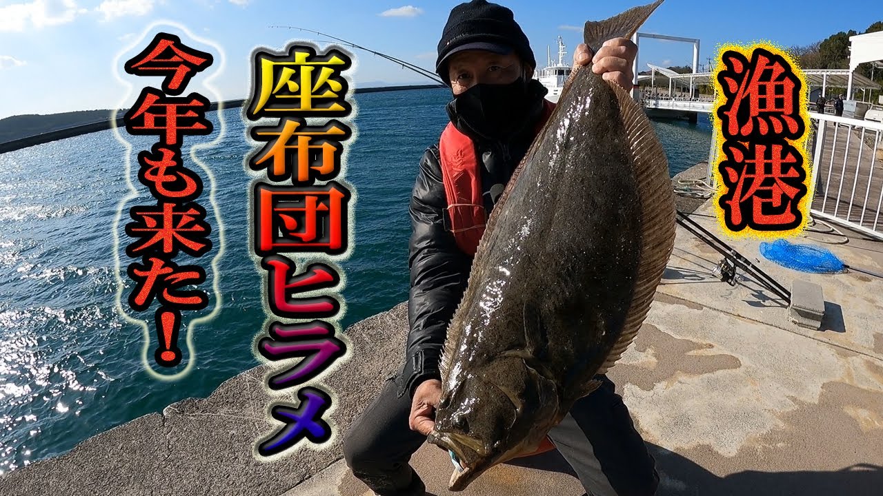 【漁港でヒラメ釣り】いつもの簡単仕掛けで座布団ヒラメ記録更新なるか？
