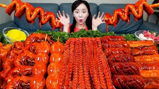 [Mukbang ASMR] SPICY🔥 Octopus Legs Mushrooms Fish Cake Skewers Korean Eomuk Seafood Recipe Ssoyoung