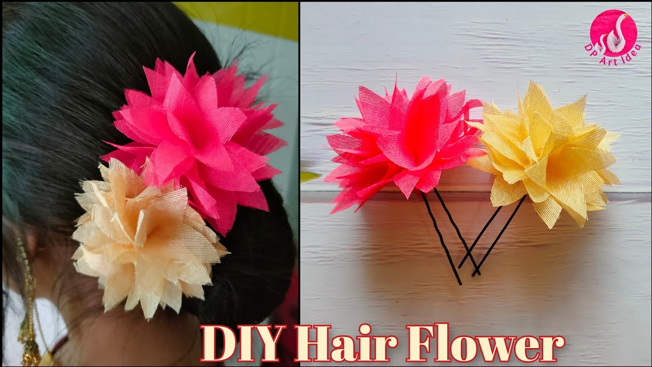 DIY Cloth Hair Flower || DIY Hair Accessories Making || Re-use Old Cloth ||