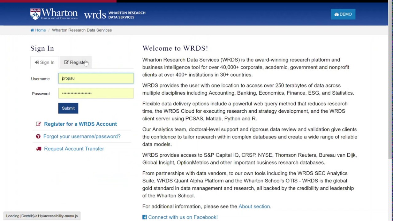 1  How to set up a WRDS account