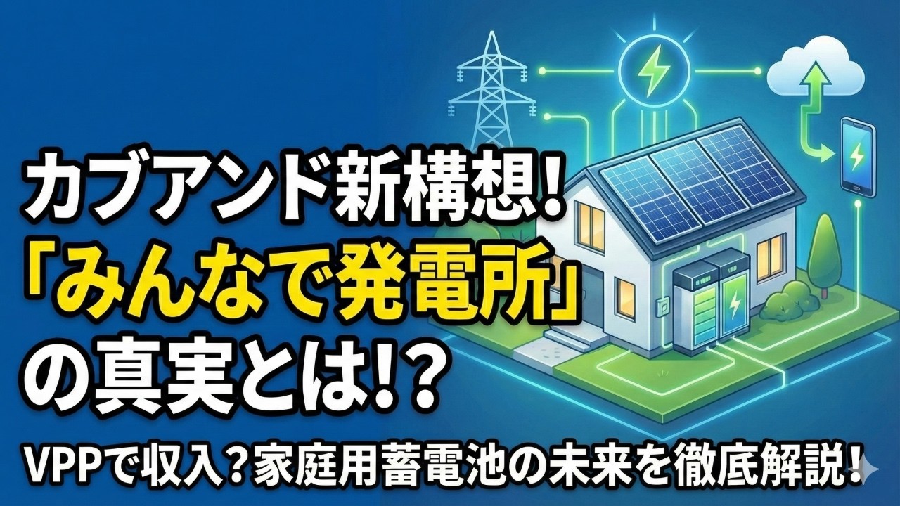 カブアンド「みんなで発電所」は本当に成立するのか？VPPの現実と限界を解説