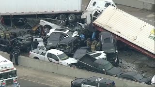 Accidente masivo  Black Ice...Hielo Negro! Fort Worth Texas USA.