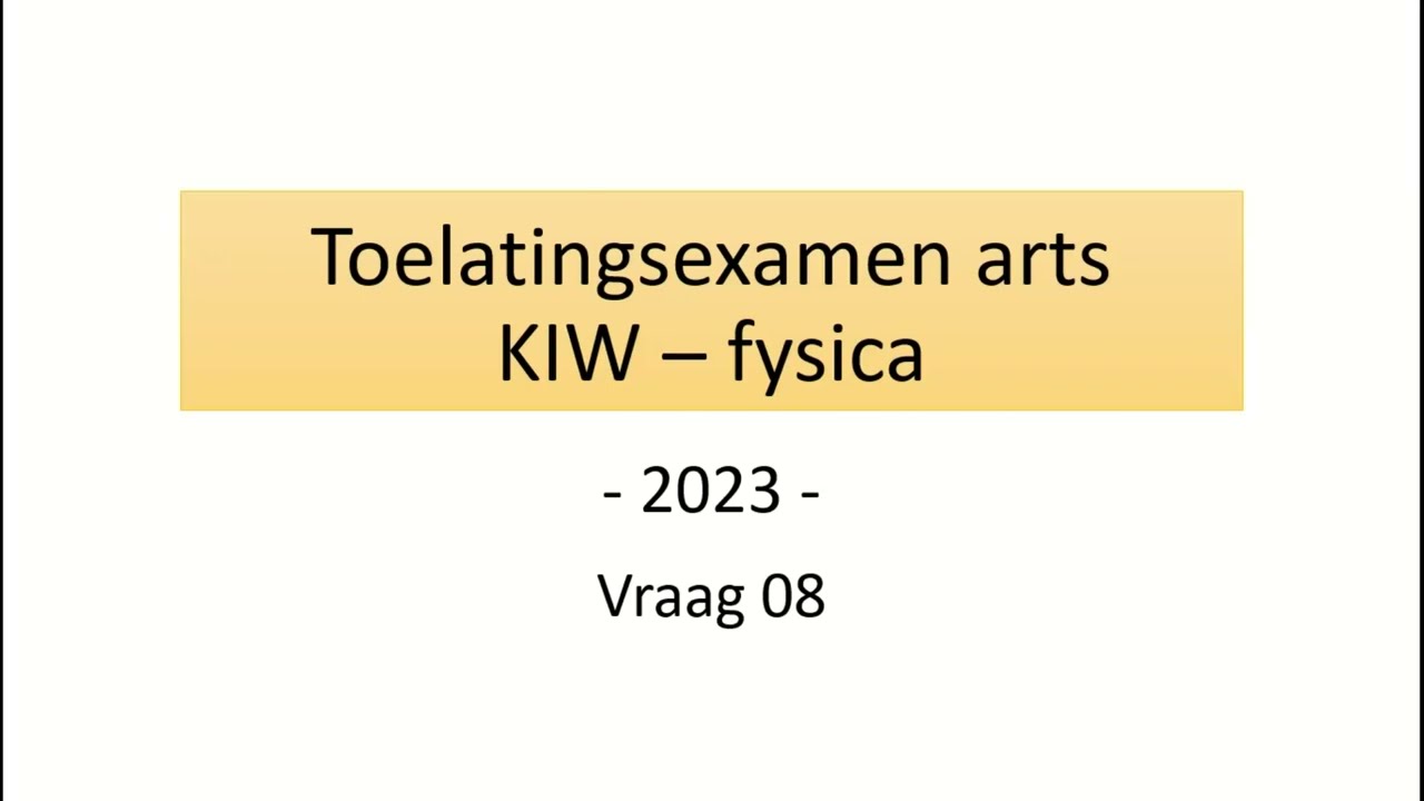 Toelatingsexamen arts 2023 - Fysica vraag 08 (kinematica - EVRB)