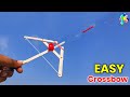 How to make a ice-cream stick cross bow | Amazing trigger cross bow power by rubberband