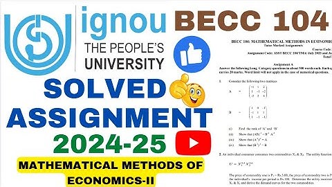 BECC-104 SOLVED ASSIGNMENT 2024-25