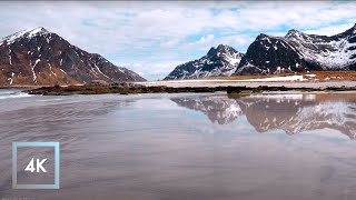 Norway Walk on Skagsanden Beach, Ocean Sounds for Sleep and Relaxation, Lofoten