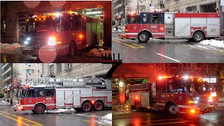 Montreal Fire Department (SIM) - Pumper 210, & Ladder 410 Responding
