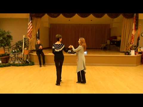 Cha Cha  underarm turn to open break; turns w hook steps; hesitation to x body leads