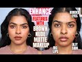 BROWN NUDE MATTE Makeup Tutorial *products under Rs 500* | enhance your DUSKY features with MAKEUP