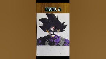 Drawing GOKU BLACK in different art levels | Crimson masked | #drawing#viral #art#dragonball#shorts