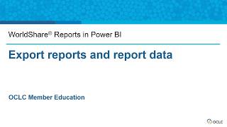 Export reports and report data