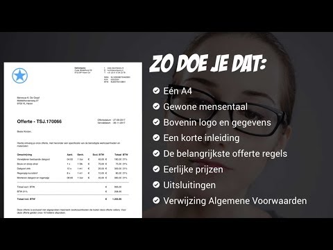 Video: Een Prijsaanvraag Schrijven