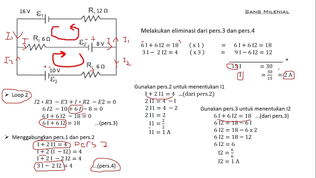 HUKUM KIRCHOFF 2 LOOP (MUDAH BANGET) SEKALIGUS PENGENALAN LISTRIK ...