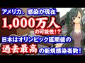 アメリカ、感染が現在1,000万人いる可能性！？日本はオリンピック延期後の新規感染者数が過去最高！？