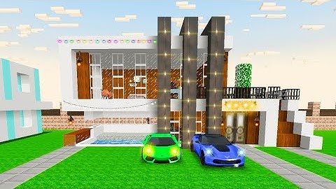 How to make a luxury modern house in school party craft game