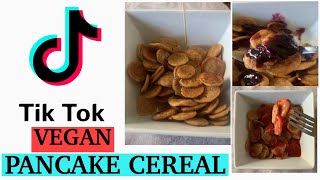 Tik Tok VEGAN PANCAKE CEREAL || Vegan Pancake Cereal || with Strawberry, Blueberry, or Maple Syrup
