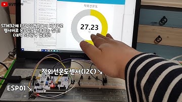 STM32F103보드에 ESP01모듈을 연결해서 온도값을 노드레드(node-red) 웹서버에 HTTP로 업로드하는 실험!