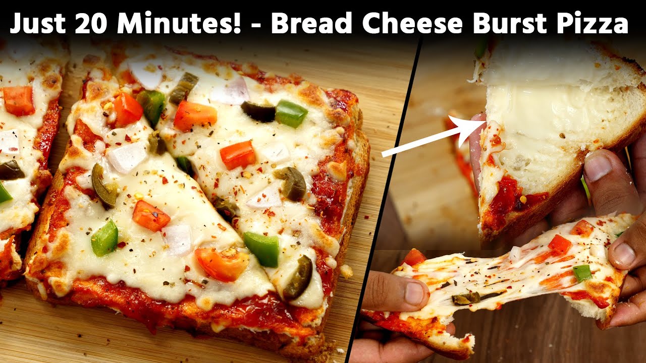 Cheese Burst BREAD PIZZA - EASY 20 Minute Recipe Dominos Like Taste! - CookingShooking | Yaman Agarwal