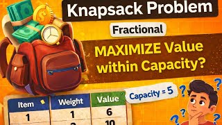 Fractional Knapsack Problem Explained with Question || Greedy Approach || Sem + Gate || STARPADHAI