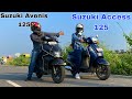 Suzuki access 125 vs suzuki avenis 125  drag race  suzuki vs suzuki  dam toh dono mai h