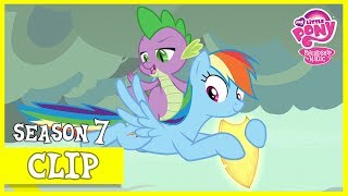 Rainbow Dash And Spike Retrieve Flash Magnus Shield Shadow Play Mlp Fim Hd