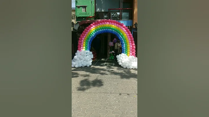 Rainbow balloon gate | how to make rainbow balloon gate | rainbow balloon gate kaise banaya