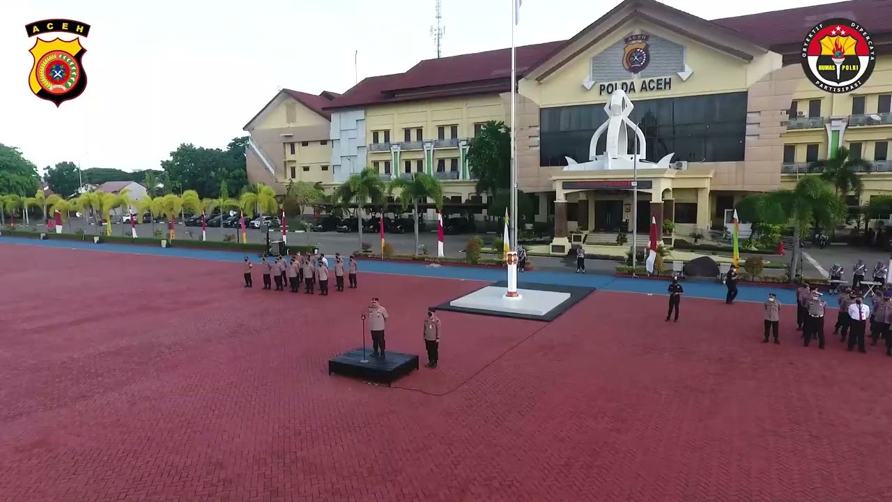 Wakapolda Aceh Pimpin Apel Pagi Personel Polda Aceh di Lapangan Mapolda Aceh.