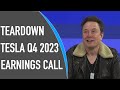 Teardown of tesla q4 2023 earnings