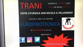 Trani - Lancio Di 21 Colpi A Cura Della Ditta Europirotecnica Di Scudo Gerardo