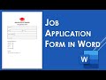 How to Create a Simple Job Application Form in Word