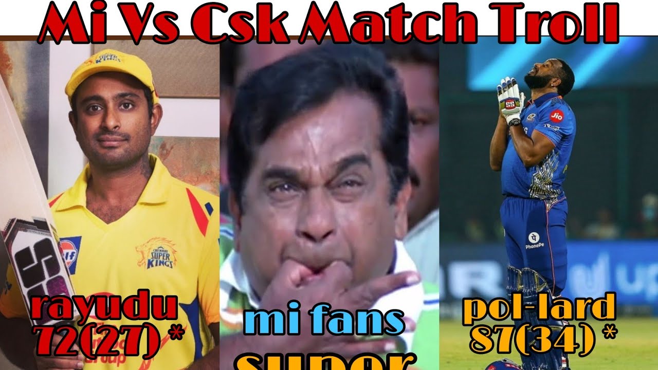 Mi vs Csk  IPL Match Trolling In Telugu# mi 