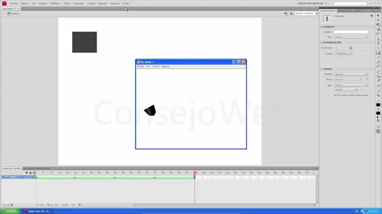 Como hacer transformaciones de objetos en flash cs4 - YouTube