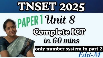 UNIT-8 ICT Paper 1- TNSET/UGCNET