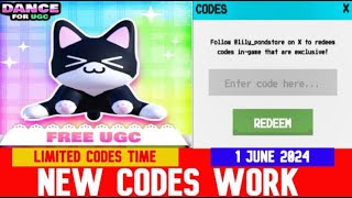 *NEW CODES 1JUNE 2024* Dance for UGC ROBLOX | LIMITED CODES TIME