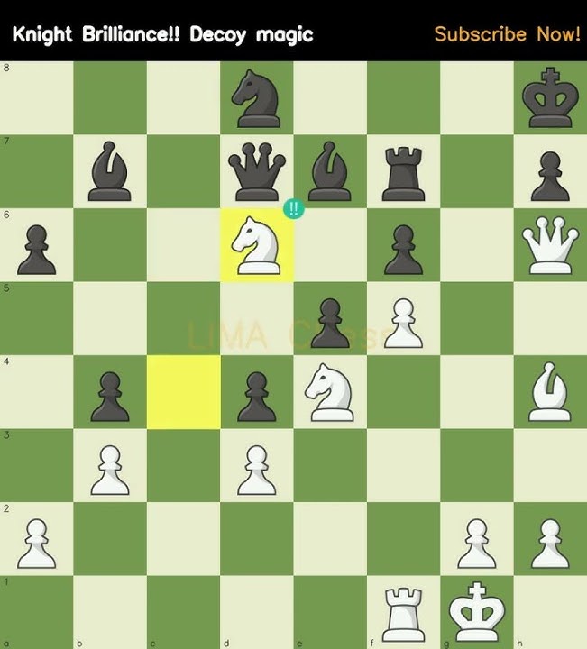 Knight Brilliance!! Decoy magic #knightsacrifice   #chesschallenge #tacticstime