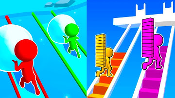 Snow Race 3D vs Bridge Race ⭐️🏅😈⭐️ Hard Levels Challenge Walkthrough Gameplay Ep65