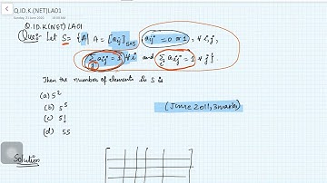 Linear Algebra (Matrices) Question UGC NET (Q.ID. K(NET)LA01)