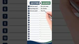 Question and answer #english