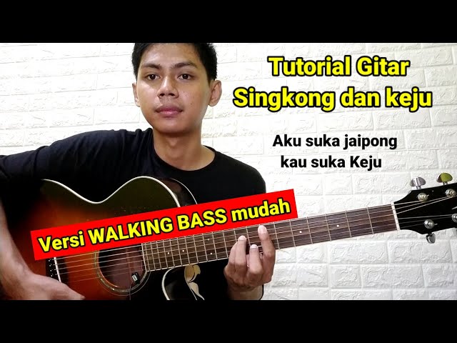 Singkong dan keju - Versi Walking Bass mudah untuk Pemula (Tutorial Gitar) class=