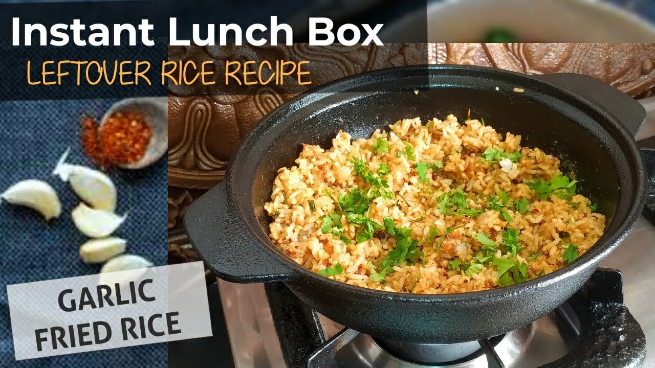 Instant Garlic Fried Rice Recipe Leftover Rice Recipe Quick Lunch