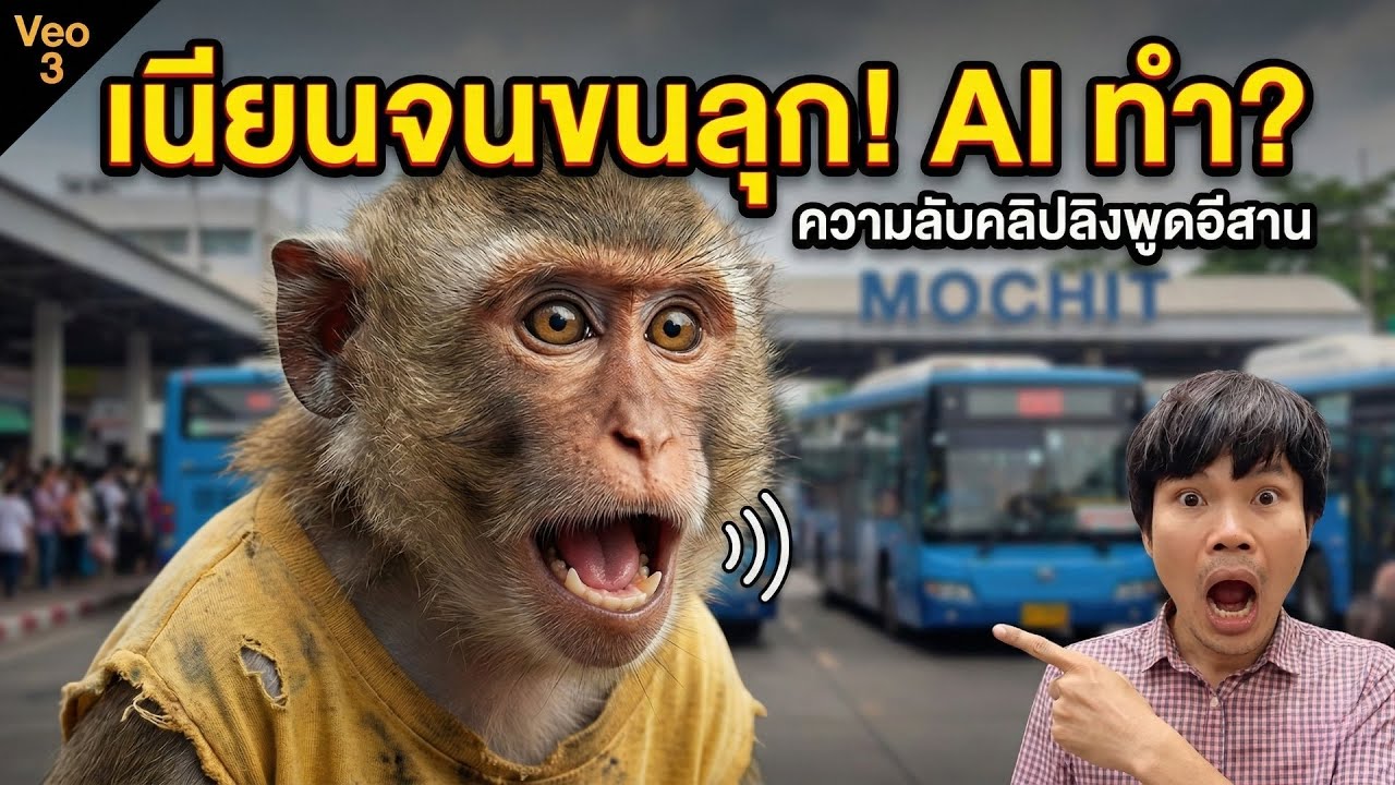 ความลับคลิปลิงพูดอีสาน สอนใช้ Veo 3 เสกวิดีโอให้เนียน