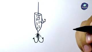 How to Draw Fishing lure 