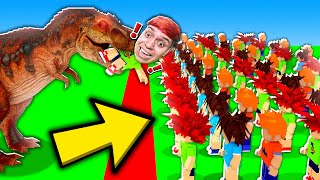 CRIEI UM EXÉRCITO DE CLONES PARA LUTAR COM DINOSSAURO NO ROBLOX!!