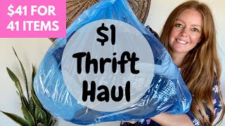41 Items For $41 Dollar Day Thrift Haul || Resell On Poshmark & EBay