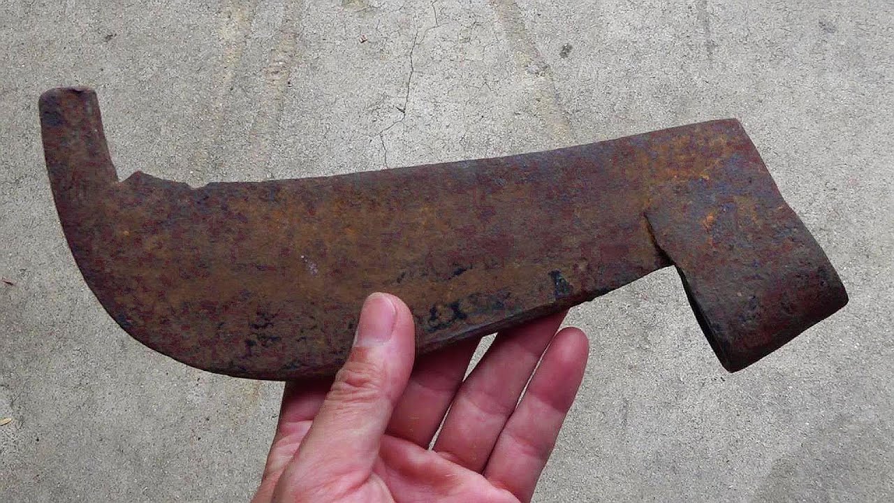 錆びた古いナタの刃を見つけたので使えるようにしました