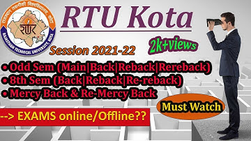 RTU Exams 2022 Online/Offline ?? 🔥| RTU Exam Update | RTU Kota