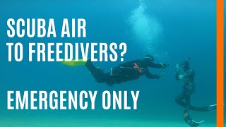 Can scuba divers donate air to freedivers? IT's EMERGENCY ONLY