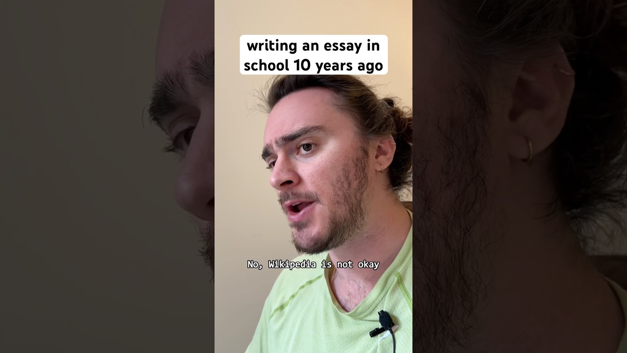 writing an essay in school 10 years ago vs today #shorts #comedy #funny