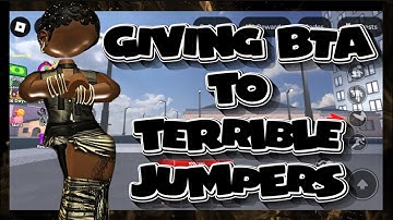 GIVING BTA TO TERRIBLE JUMPERS IN ROBLOX BADDIES {MOBILE GAMEPLAY}